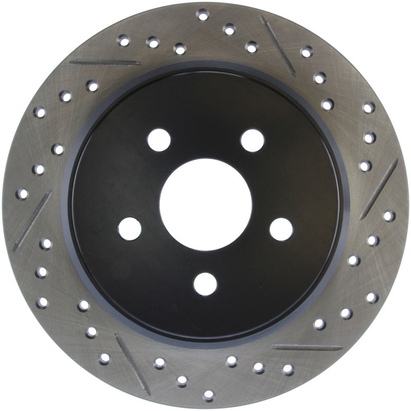 StopTech 03-09 Chrysler PT Cruiser Tur / 03-05 Dodge Neon SRT-4 Rear Left Slotted & Drilled Rotor