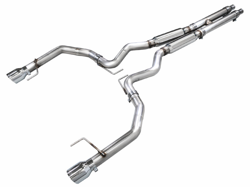 AWE Tuning AWE 2024 Ford Mustang GT Fastback S650 RWD Track Edition Cat-Back Exhaust w/ Dual Chrome Silver Tips