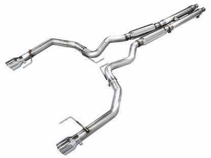 AWE Tuning AWE 2024 Ford Mustang GT Fastback S650 RWD Track Edition Cat-Back Exhaust w/ Dual Chrome Silver Tips