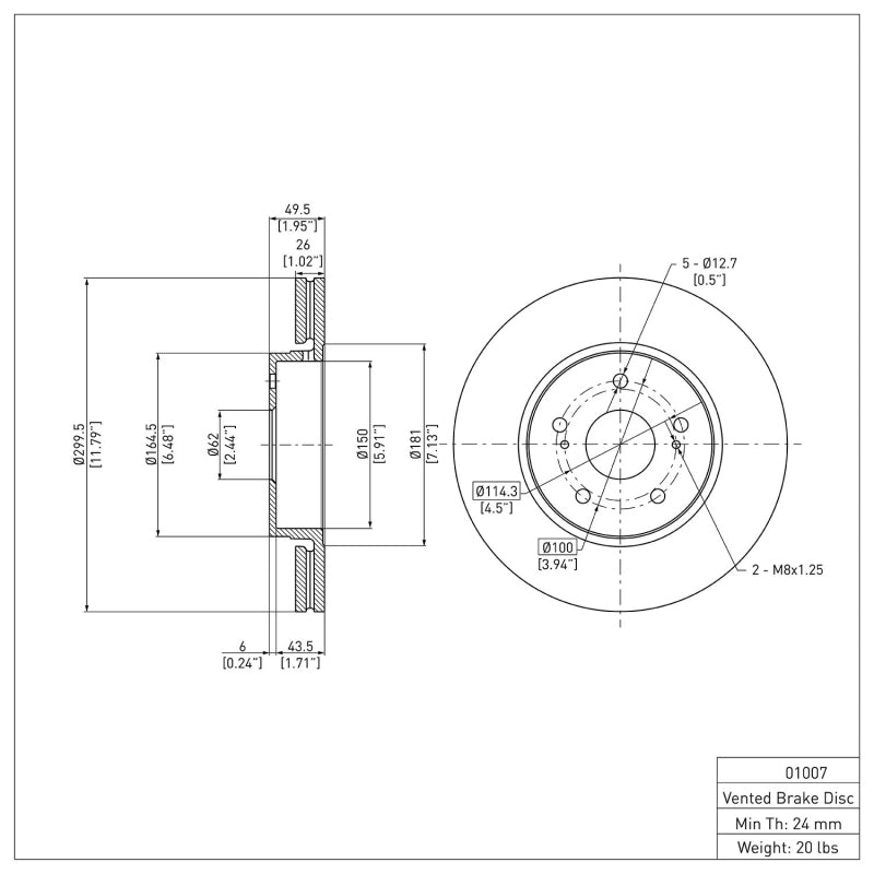 DFC 10-13 Suzuki Kizashi Front Brake Rotor