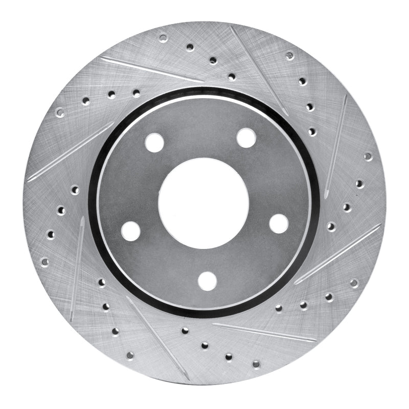 R1 Concepts R1 08-16 Chrysler Town & Country Front Right Drilled & Slotted Silver Brake Rotor
