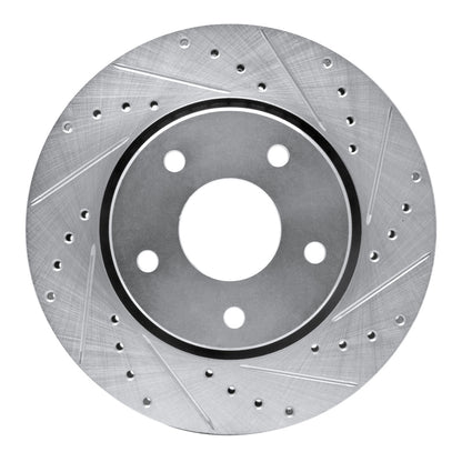 R1 Concepts R1 08-16 Chrysler Town & Country Front Right Drilled & Slotted Silver Brake Rotor