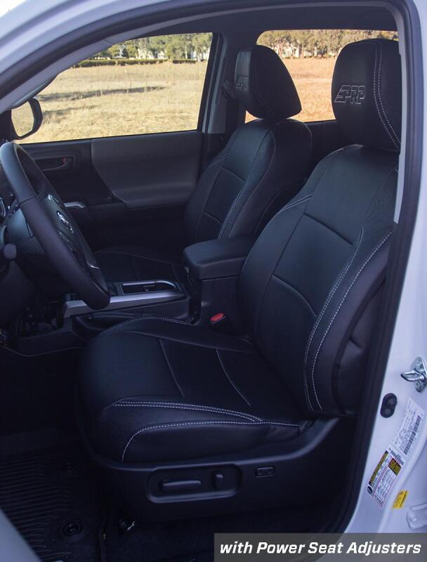 PRP Seats PRP 2016+ Toyota Tacoma Front Seat Covers with Electric Seat Adjusters (Pair) - All Black