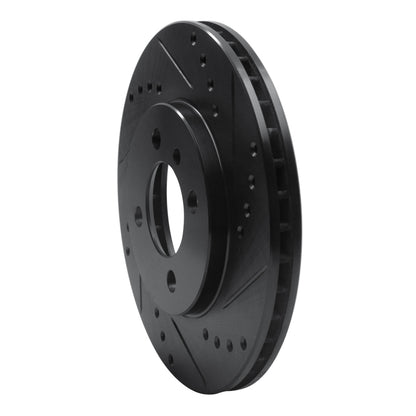 R1 Concepts R1 84-91 BMW 325ES Front Right Drilled & Slotted Black Brake Rotor