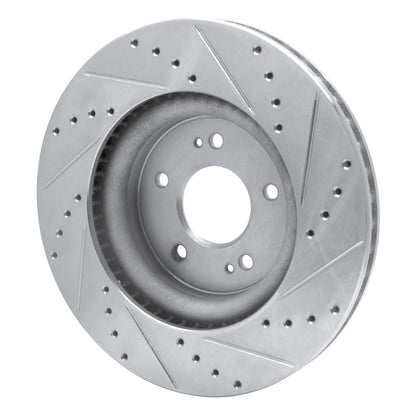 R1 Concepts R1 18-23 Genesis G70 Front Left Drilled & Slotted Silver Brake Rotor