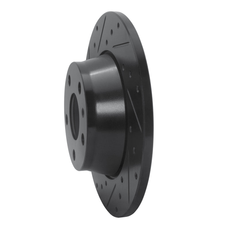 R1 Concepts R1 08-15 Audi TT Quattro Rear Left Drilled & Slotted Black Brake Rotor