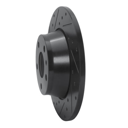 R1 Concepts R1 08-15 Audi TT Quattro Rear Left Drilled & Slotted Black Brake Rotor