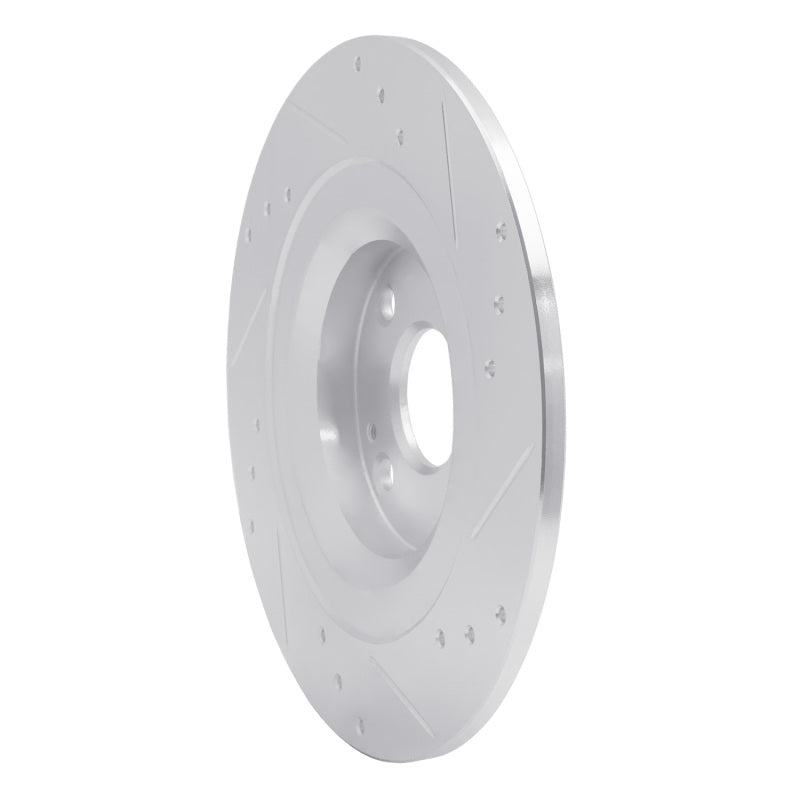 R1 Concepts R1 2016-2025 Fiat 124 Spider Rear Left Drilled & Slotted Silver Brake Rotor