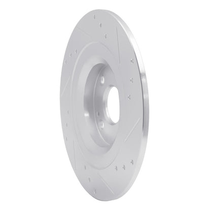 R1 Concepts R1 2016-2025 Fiat 124 Spider Rear Left Drilled & Slotted Silver Brake Rotor