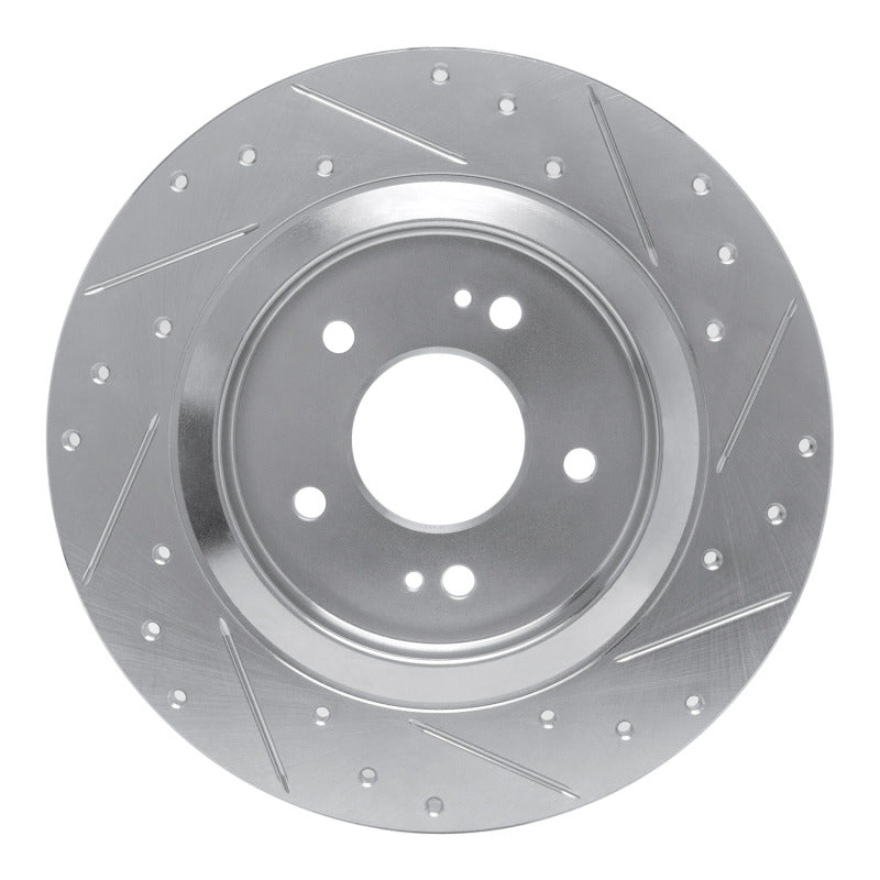 R1 Concepts R1 19-25 Hyundai SANTA FE Rear Left Drilled & Slotted Silver Brake Rotor