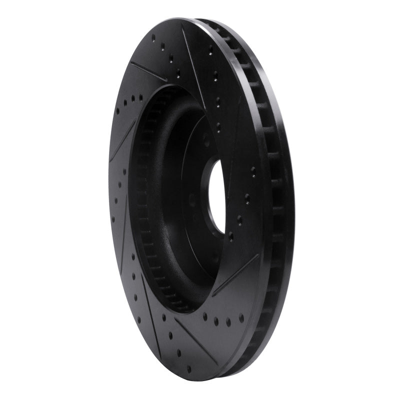R1 Concepts R1 18-23 Genesis G70 Front Left Drilled & Slotted Black Brake Rotor
