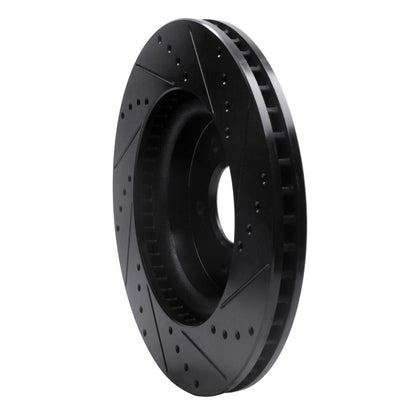 R1 Concepts R1 18-23 Genesis G70 Front Left Drilled & Slotted Black Brake Rotor