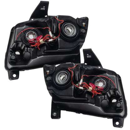 ORACLE Lighting Oracle 11-13 Jeep Grand Cherokee Pre-Assembled Halo Headlights (Non HID) Chrome - Red