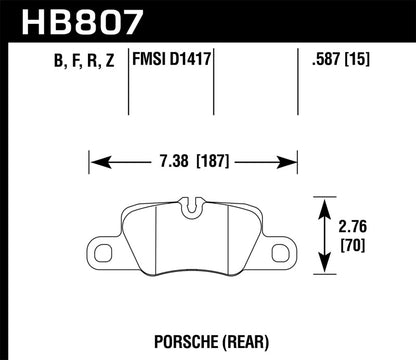 Hawk Performance Hawk 2014 Porsche 911 HPS 5.0 Rear Brake Pads