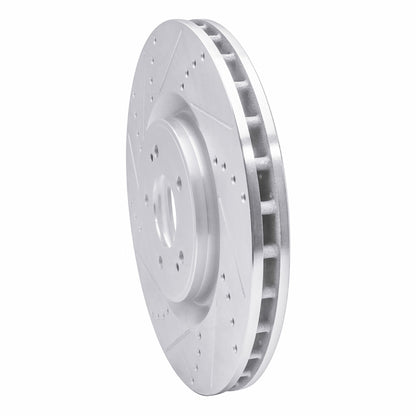 R1 Concepts R1 08-15 Mitsubishi Lancer Front Left Drilled & Slotted Silver Brake Rotor