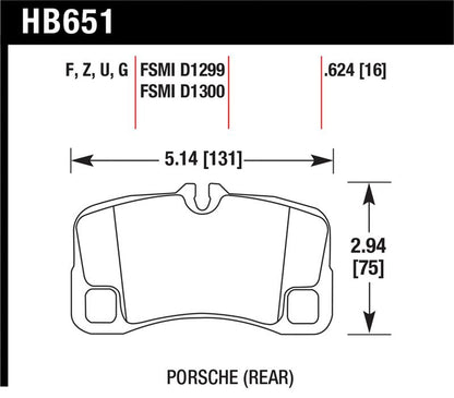 Hawk Performance Hawk 07-08 Porsche 911 Turbo/911 GT3/911 GT3 CUP Rear Ceramic Street Brake Pads