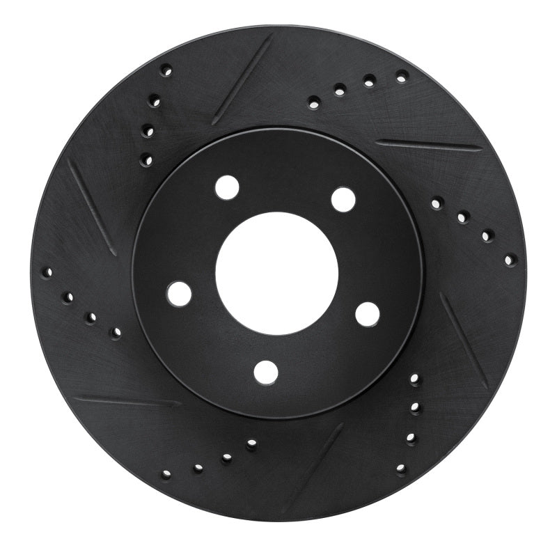 R1 Concepts R1 02-07 Chevrolet Equinox Front Left Drilled & Slotted Black Brake Rotor