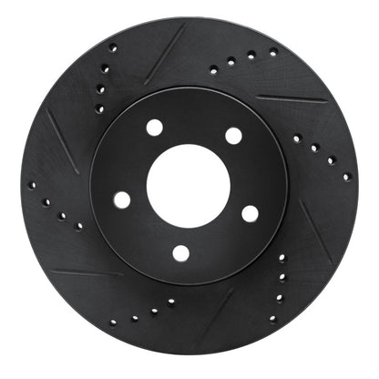 R1 Concepts R1 02-07 Chevrolet Equinox Front Left Drilled & Slotted Black Brake Rotor