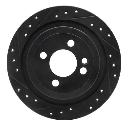 R1 Concepts R1 09-14 Mini Cooper (Excl Clubman) Rear Left Drilled & Slotted Black Brake Rotor