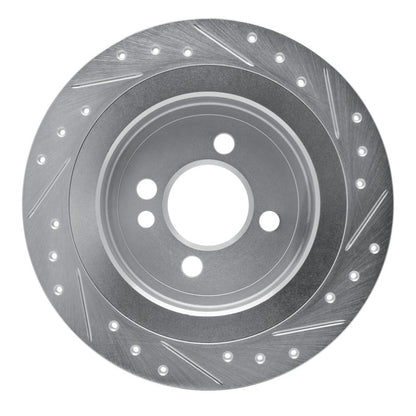 R1 Concepts R1 09-14 Mini Cooper Clubman Rear Left Drilled & Slotted Silver Brake Rotor