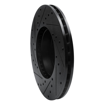 R1 Concepts R1 71-97 Jaguar XJ12 Front Right Drilled & Slotted Black Brake Rotor