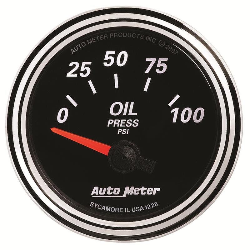 Autometer Designer Black II 52mm 100 PSI Oil Pressure Gauge