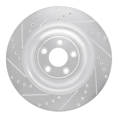 R1 Concepts R1 10-24 Jaguar XFR Rear Left Drilled & Slotted Silver Brake Rotor