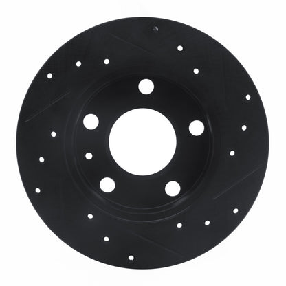 R1 Concepts R1 02-06 Audi A4 (USA/Canada) Rear Left Drilled & Slotted Black Brake Rotor