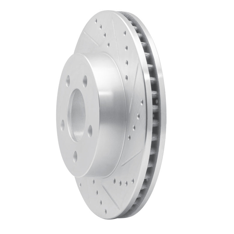 R1 Concepts R1 02-07 Jeep Liberty Front Right Drilled & Slotted Silver Brake Rotor