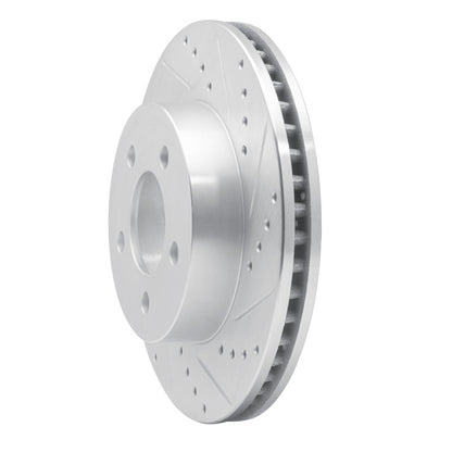 R1 Concepts R1 02-07 Jeep Liberty Front Right Drilled & Slotted Silver Brake Rotor