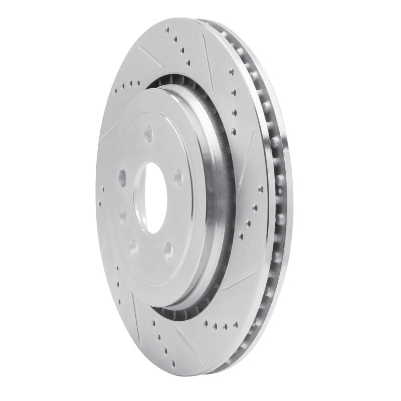 R1 Concepts R1 16-24 Cadillac ATS Rear Right Drilled & Slotted Silver Brake Rotor