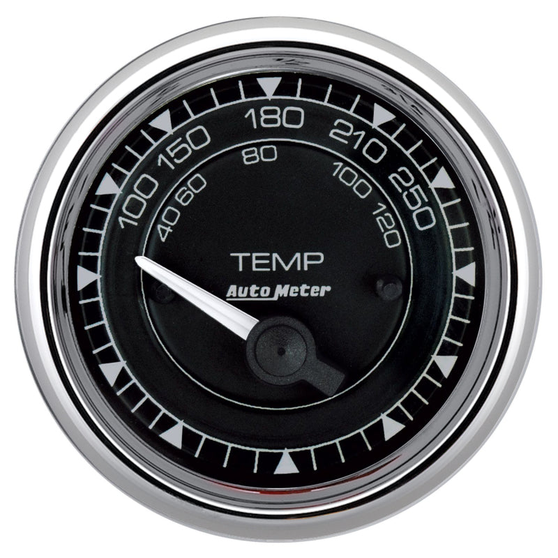AutoMeter Chrono 2-1/16in 250 Degree Temperature Electric Gauge - Chrome