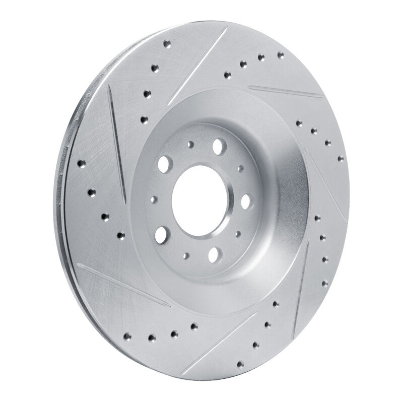 R1 Concepts R1 20-25 Tesla Model Y Rear Right Drilled & Slotted Silver Brake Rotor