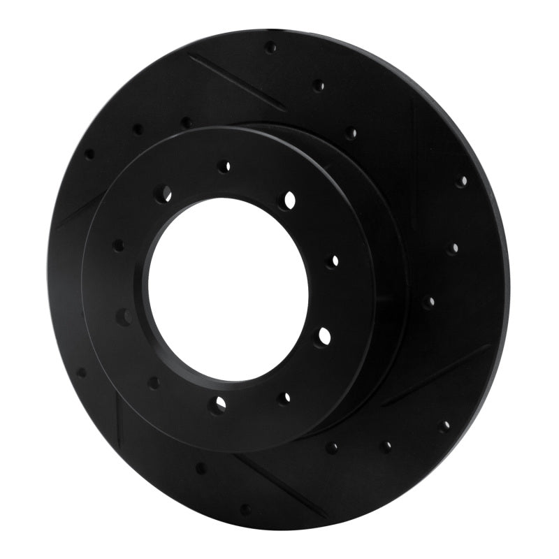R1 Concepts R1 74-16 Land Rover Defender 90 Rear Right Drilled & Slotted Black Brake Rotor