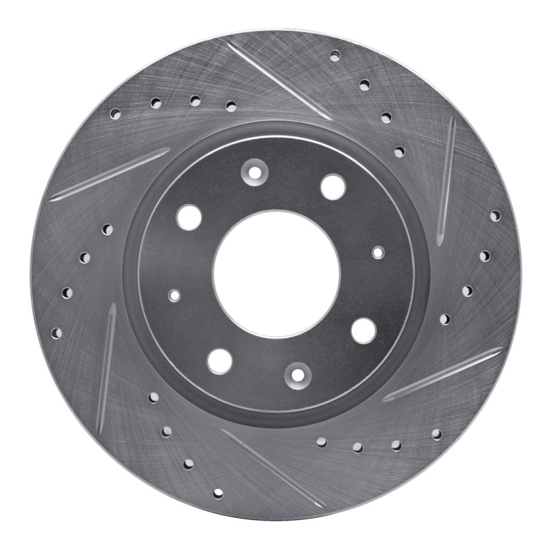 R1 Concepts R1 04-09 Kia SPECTRA Front Right Drilled & Slotted Silver Brake Rotor