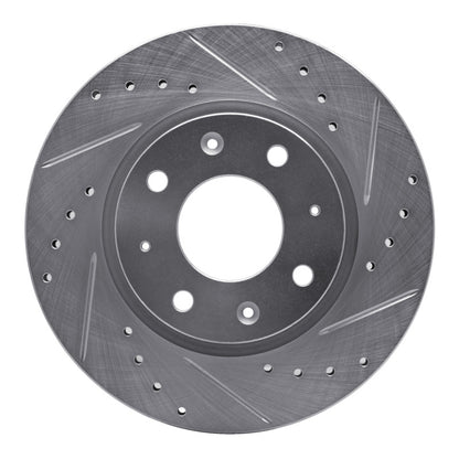R1 Concepts R1 04-09 Kia SPECTRA Front Right Drilled & Slotted Silver Brake Rotor