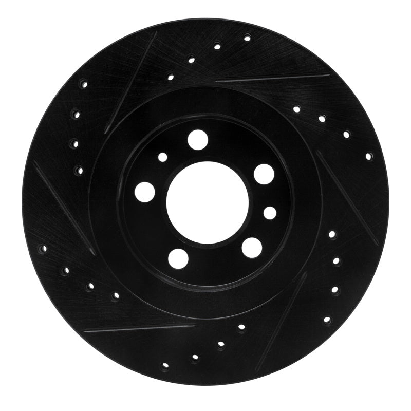 R1 Concepts R1 98-15 Volkswagen Beetle Front Right Drilled & Slotted Black Brake Rotor