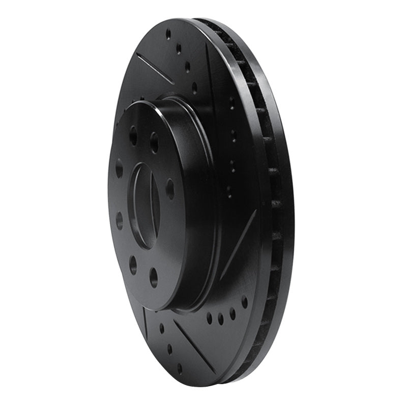 R1 Concepts R1 00-02 Daewoo Nubira Front Right Drilled & Slotted Black Brake Rotor