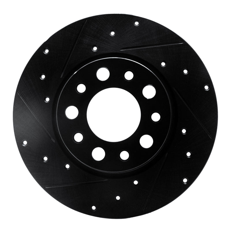 R1 Concepts R1 15-25 Alfa Romeo Tonale Rear Left Drilled & Slotted Black Brake Rotor