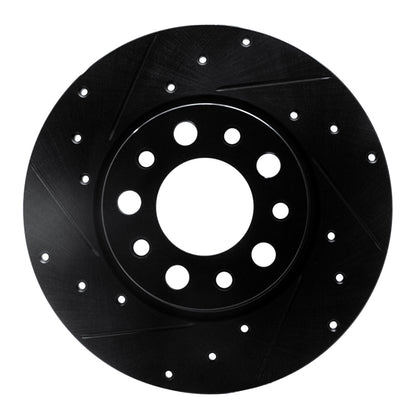 R1 Concepts R1 15-25 Alfa Romeo Tonale Rear Left Drilled & Slotted Black Brake Rotor