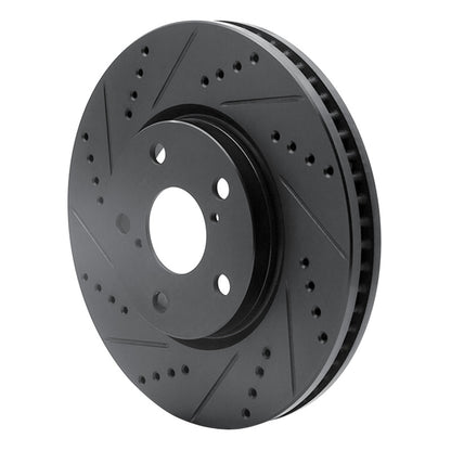 R1 Concepts R1 06-15 Lexus GS300 Right Front Drilled & Slotted Black Brake Rotor