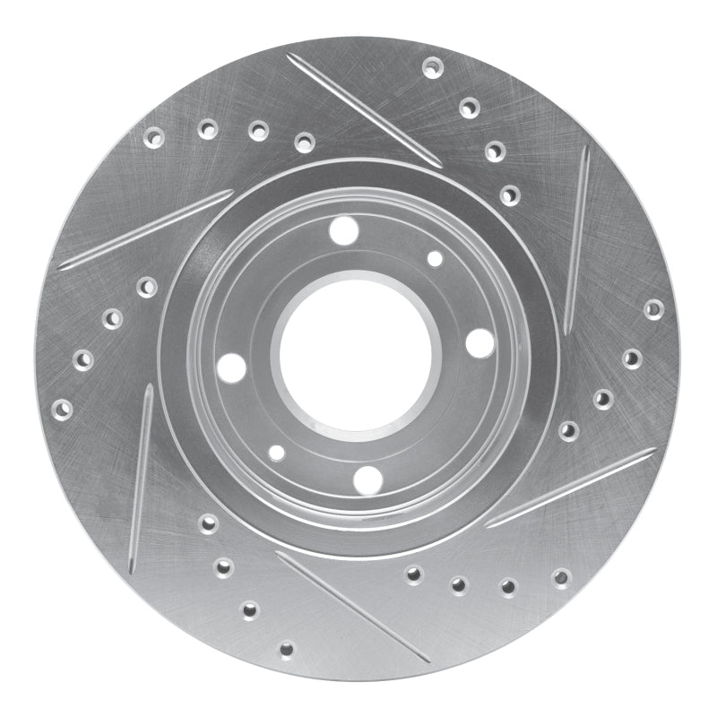 R1 Concepts R1 00-04 Volvo S40 Front Left Drilled & Slotted Silver Brake Rotor