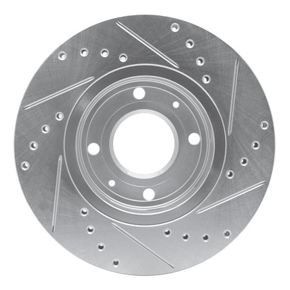 R1 Concepts R1 00-04 Volvo S40 Front Left Drilled & Slotted Silver Brake Rotor