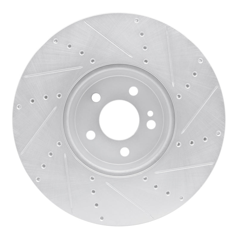 R1 Concepts R1 15-23 Mercedes-Benz C400 Front Left Drilled & Slotted Silver Brake Rotor