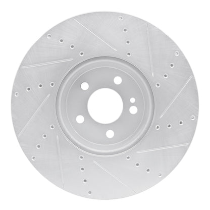 R1 Concepts R1 15-23 Mercedes-Benz C400 Front Left Drilled & Slotted Silver Brake Rotor