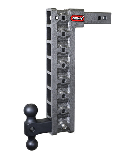 GEN-Y Hitch Gen-Y Mega Duty 2in Shank 17.5in Drop 10K Hitch w/GH-031 Dual-Ball w/GH-0100 Stabilizer Kit