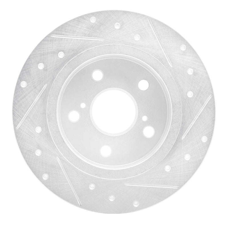 R1 Concepts R1 11-16 Scion TC Rear Left Drilled & Slotted Silver Brake Rotor