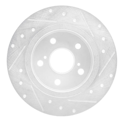 R1 Concepts R1 11-16 Scion TC Rear Left Drilled & Slotted Silver Brake Rotor