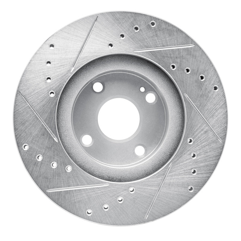 R1 Concepts R1 01-05 Mazda Miata Front Right Drilled & Slotted Silver Brake Rotor