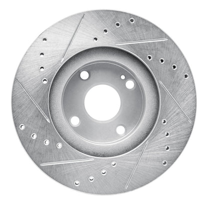 R1 Concepts R1 01-05 Mazda Miata Front Right Drilled & Slotted Silver Brake Rotor